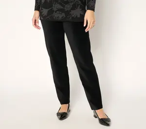 Susan Graver Weekend Regular Knit Corduroy Straight Leg Pant