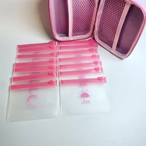 My Pill Purse Travel Case with 14 Baggies for AM and PM Pills, Waterproof Canvas, Hand Wash, Zippered