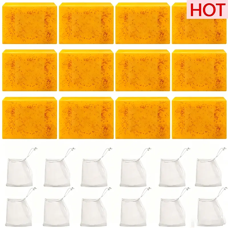 Lemon Turmeric Kojic Acid Soap Bar | Dark Spot Remover for Face & Body | Brightening Facial Cleanser Body Wash for Hyperpigmentation Even Skin Tone