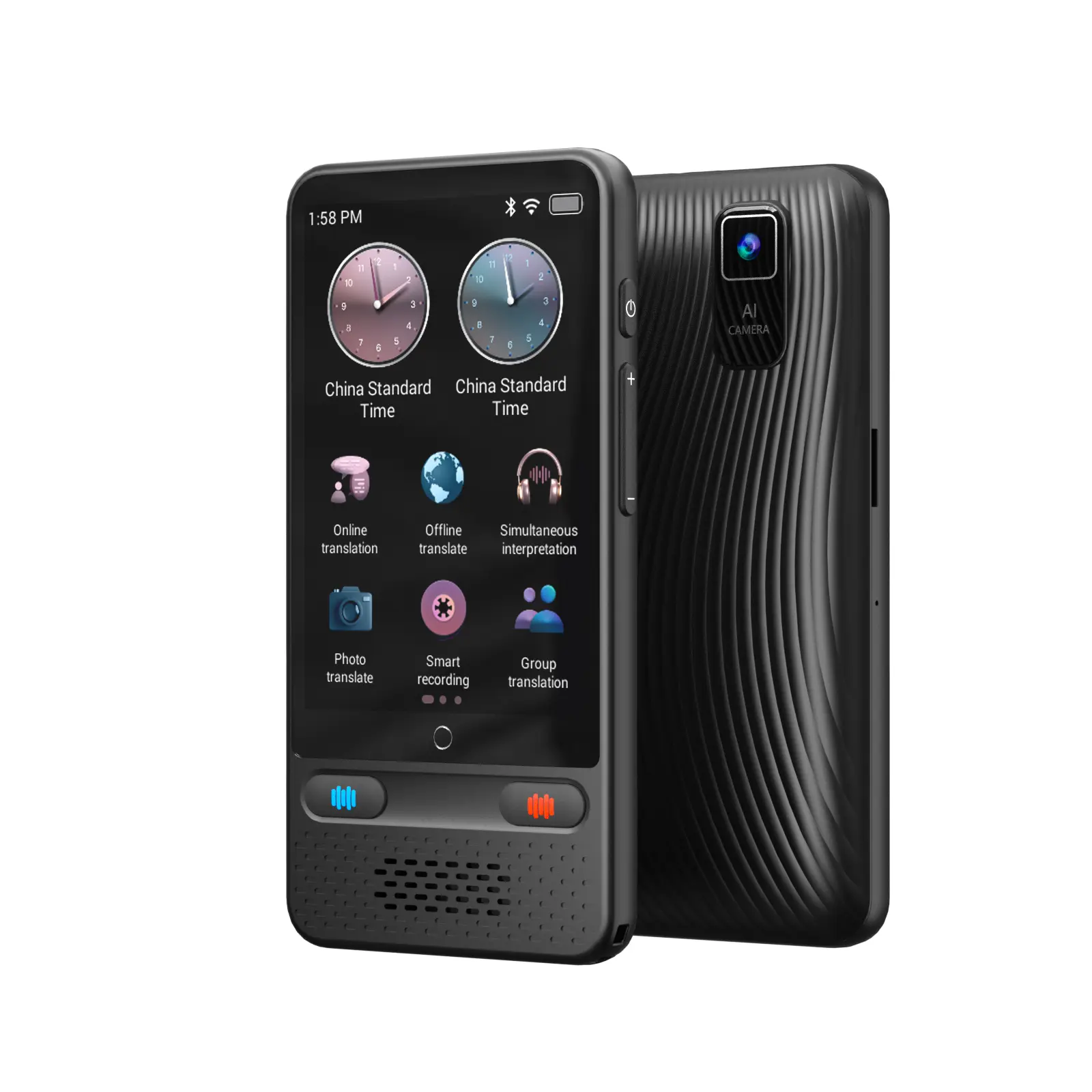 Portable AI Translator Device - 138 Languages, 2-Way Real-Time Voice Dialogue Translation, Offline/Photo Translation, Reading Support for Language Learners, Dyslexia Digital Tool for Travel, Portable Translator