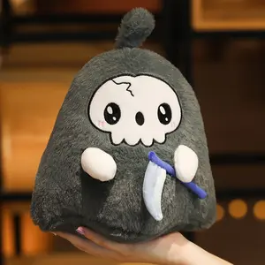 Halloween Ghost Pillow Death God Plush Toy, Small Soft Stuffed Doll, Halloween Decorative Accessory, Perfect Gift for Horror Fans