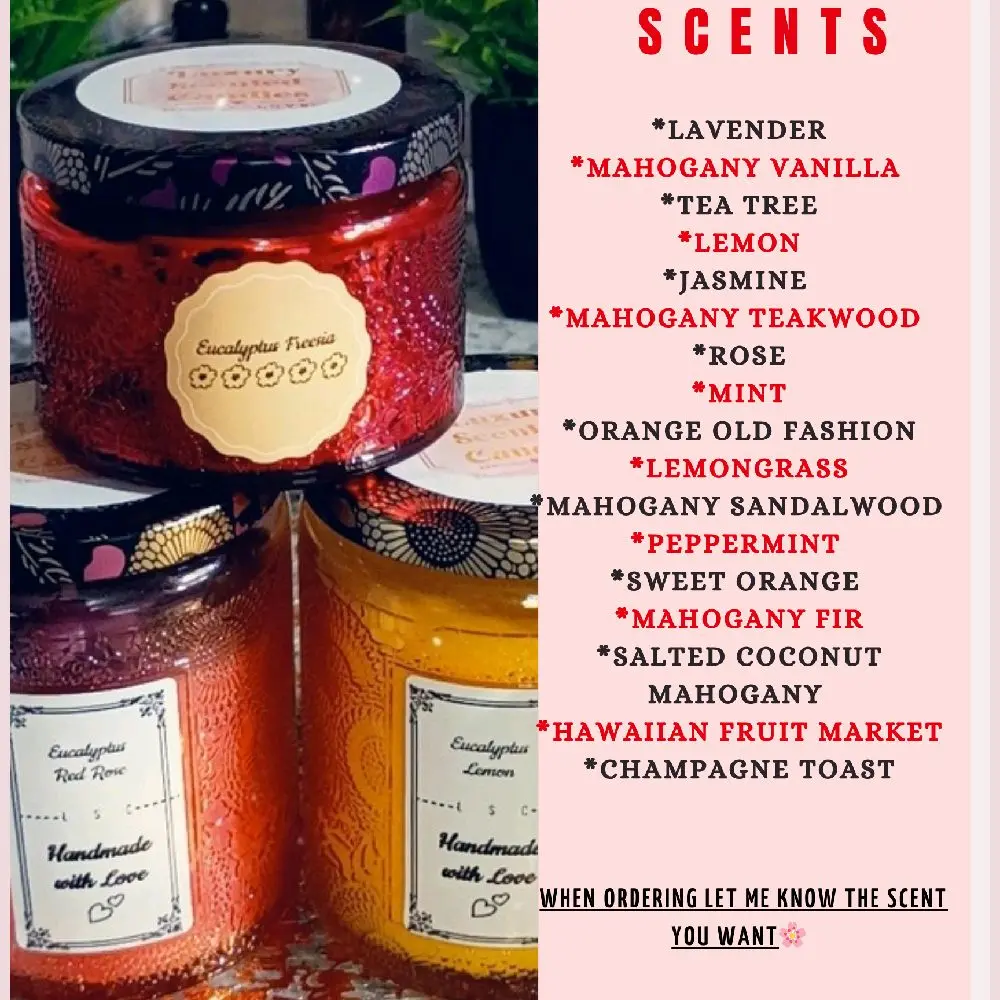 Eucalyptus Variety Scents Luxury Scented Candles - Refreshing Aroma for Relaxing Atmosphere & Aromatic Decor