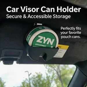 Universal Car Visor Dip Can Holder - Clip-On Organizer for Standard Round Cans, Nicotine Pouches| Compact, Durable Design| Perfect for Cars, Trucks, SUVs (Black/Blue/Red)