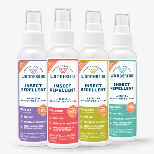 Wondercide Insect Repellent for Family with Natural Essential Oils - Mosquito Spray, Peppermint Scent, Plant-Based Formula, Safe for Kids, 4 oz