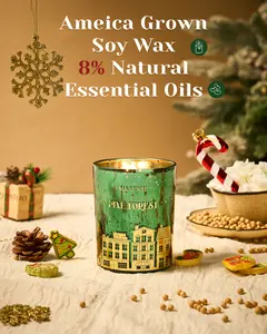 Crackling Wood Wick Candle  - Pine Forest Christmas Scent - Large 100H Burn Time