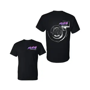FASS Fuel Systems Turbo Graphic T Shirt, Neon Logo Boosted Car Scene 2 Sides Graphic Tee, Soft Cotton Blend Shirt, Streetwear Racing Lifestyle Apparel for Men and Women, Gift for Car Enthusiasts