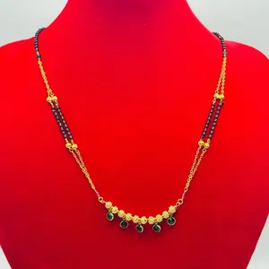Daily wear mangalsutra with green beads in locket