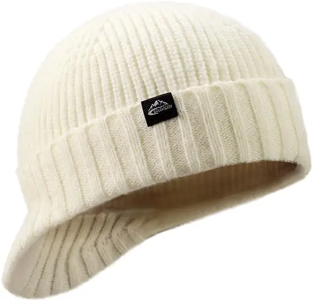 Winter Hats for Men Women - Thick Warm Stylish Knit Beanie Hat, Soft Stretch Cute Womens Winter Hats with Visor