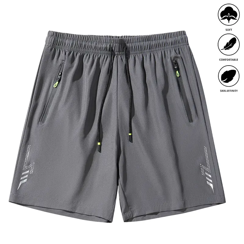Men's Lightweight Regular-Fit Sports Shorts - Elastic Waistband with Adjustable Drawstring, Side Pockets, Breathable Fabric - Active, Athleisure Street, Fitness Training Styles (Suitable for Basketball, Outdoor Activities), Active Shorts, Athleisure Stree