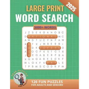 2025 Large Print Word Search 5000+ Words: 126 Fun Word Search Puzzles for Adults and Seniors Paperback – July 31, 2024