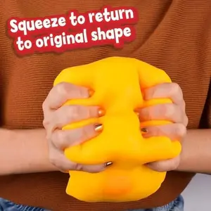Squishy Cheese Block - Yellow, moldable fidget Toy with Squeeze Feature, Ideal for Play and Relaxation