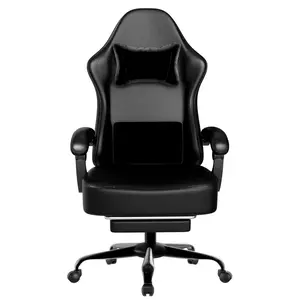 【Bellemave】Racing Video Backrest and Seat Height Recliner Gaming Office High Back Computer Ergonomic Adjustable Swivel Chair, There is a footrest