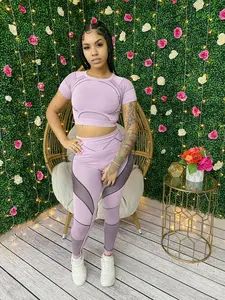 Making Moves Lavender 2 Piece Workout Tights and Top Set from The Couture Vault