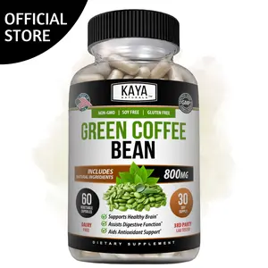 Kaya Naturals Green Coffee Bean Extract – Rich in Antioxidants – Supports Healthy Brain - 60 Capsules - Dietary Supplement