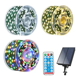 1 Piece 110ft Solar Outdoor String Lights - 300 LEDs, Waterproof Multi-Color Fairy Lights, 8 Lighting Modes, 1200mAh Large Battery, Suitable for Deck, Garden, Patio, and Halloween/Christmas Decorations, Solar String Lights