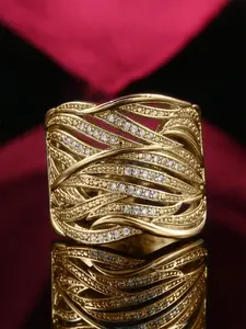 1 PC Gorgeous Style Cubic Zirconia Sparkling Zircon Inlay Artificial Gemstone Ring For Women For Valentine's Day Gift Wedding Engagement Anniversary Party Band Jewelry