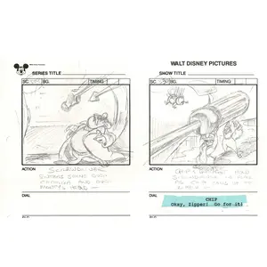 Chip n Dale Rescue Rangers Original Production Animation Storyboard Walt Disney FIRST EPISODE 1988 A45