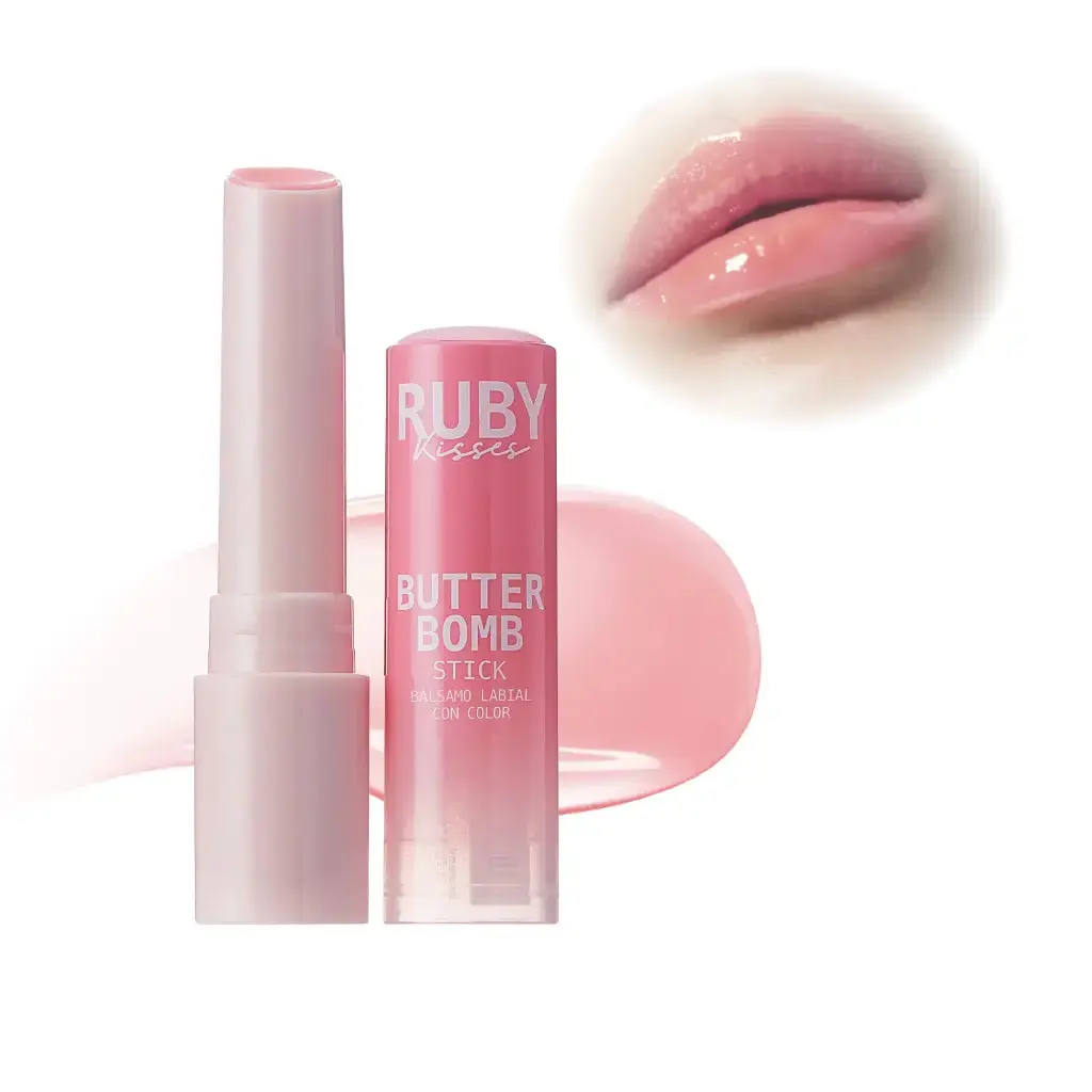 Ruby Kisses Butter Bomb Lipstick - Shea-Infused Creamy Shine Tinted Hydrated Lip Treatment, Smooth Lightweight Lip Care, Shine Lip Treatments, Tinted Lip Treatments