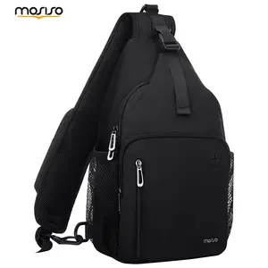 MOSISO Sling Backpack Bag, Crossbody Shoulder Bag for Travel, Hiking, Daypack Chest Bag with Front Square Pocket, USB Charging Port, Water Bottle Mesh Pouch, Ideal for Men & Women