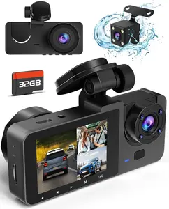 Dash Camera for Cars,4K Full UHD Car Camera Front Rear with 32GB Card,Built-in Super Night Vision,2.0'' IPS Screen,170°Wide Angle,WDR, 24H Parking Mode, Loop Recording