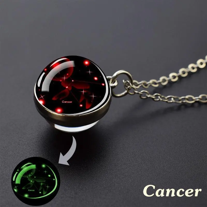 1 PCs 12 Constellation Necklace, Starry Sky Luminous Glass Ball Pendant Necklace, Men Women, Father's Day Gift 1 PCs 12 Constellation Necklace, Starry Sky Luminous Glass Ball Pendant Necklace, Men Women, Father's Day Gift