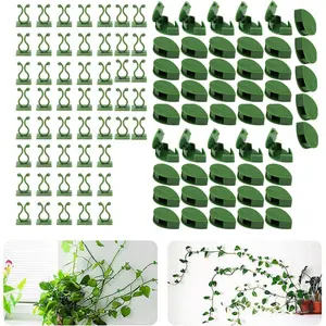 100Pcs Plant Climbing Wall Fixture Clips Plant Fixer Self-Adhesive Hook,Garden Vegetable Plant Support Binding Clip Invisible Wall Vines,Fixture Wall Sticky Hook Fixing Clip Vines Holder planter green kit ring
