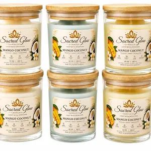 Mango-Coconut Scented Candle, Home Decor Accent Candle for Cozy Home Atmosphere