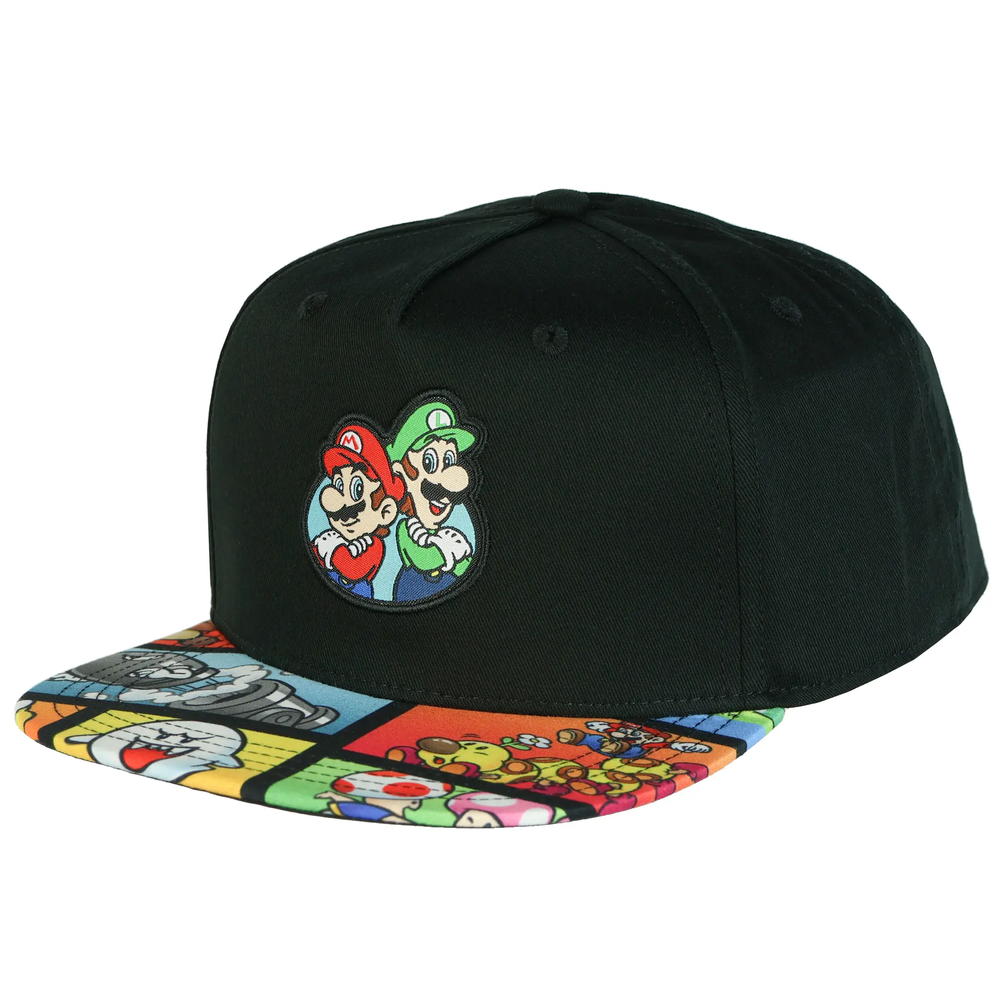 Nintendo Super Mario and Luigi Character Youth Flat Bill Adjustable Snapback Hat, Baseball Cap Adjustable, Breathable Fabric