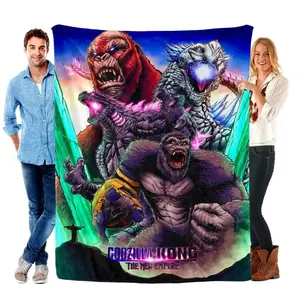 Kong Vs Godzilla Soft Comfy Blanket, Soft Lightweight Throw for Bed Sofa Office Camping Travel, Perfect Gift for Sci-Fi Fans---Warm Haven Textiles