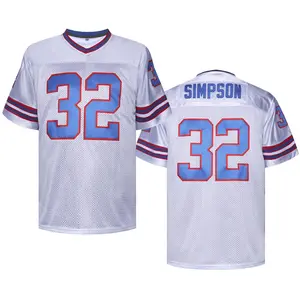 Men's 32 Blue Retro Varsity Custom Football Jersey, Throwback Style Stitched Numbers , Gift for Sports Fan, Vintage Athletic Wear