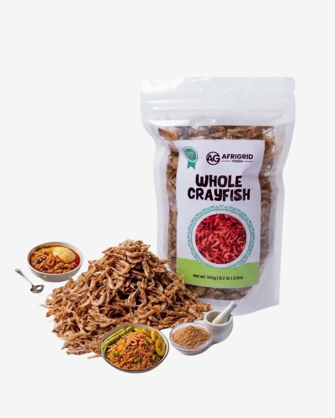 Dried Whole Crayfish Snacks, Natural-Flavor Dried Seafood