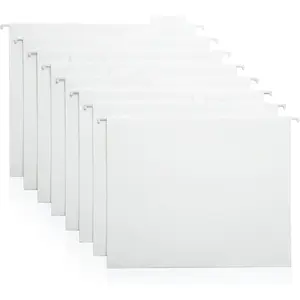 White Hanging File Folders 8 Pack Letter Size File Organization Folders for Home Office School & Filing Cabinets