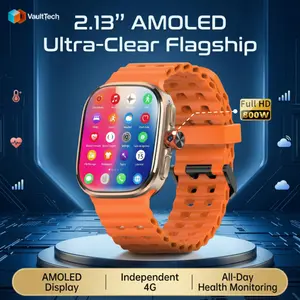 The H20Ultra 5G/4G connected watch, Smart Watch, equipped with an AMOLED screen (2.12 inches in size), a 800W rotatable camera, Wi-Fi, GPS positioning, compass, NFC and Bluetooth functions, is suitable for both men and women.
