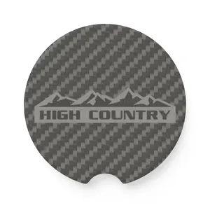 Chevy High Country Soapstone Car Coaster, Carbon Fiber Design, Auto Accessories, Gift for Car Enthusiasts