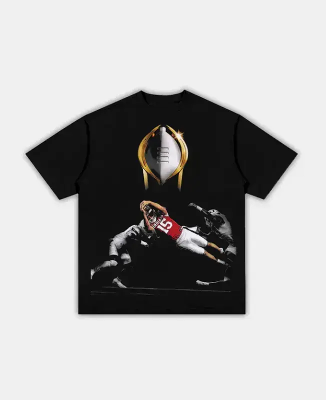 15‑Jersey Football Player Diving Catch Match Scene With Championship Trophy Graphic T‑Shirt Sports‑fan Unisex Street Top