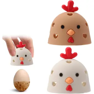 2PCS Chick-Shaped Silicone Egg Brush Cleaner, Food-Grade Odorless BPA-Free Kitchen Gadgets, Compact Cute Multipurpose Scrubber for Fresh Eggs & Vegetables, Portable Easy-Clean Multicolor Kitchen Utensil outdoorfun
