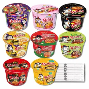 Samyang 6 Bowls Mystery Buldak Flavors - Includes Variety of Unspecified Flavors in Colorful Cups with Character Designs