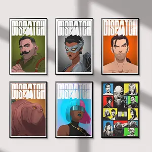 Dispatch Character Poster – Story-Choice Driven Video Game Wall Art, Quirky Superhero Workplace Comedy Decor, Bold Portrait Print Gift for Gamers Who Love Character-Focused Adventures