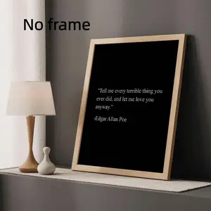 1pc Frameless Modern Living Room Decor, Edgar Allan Poe Love Beyond Faults Poem Poster, Minimalist Literary Wall Art Print, Wall Art Decoration