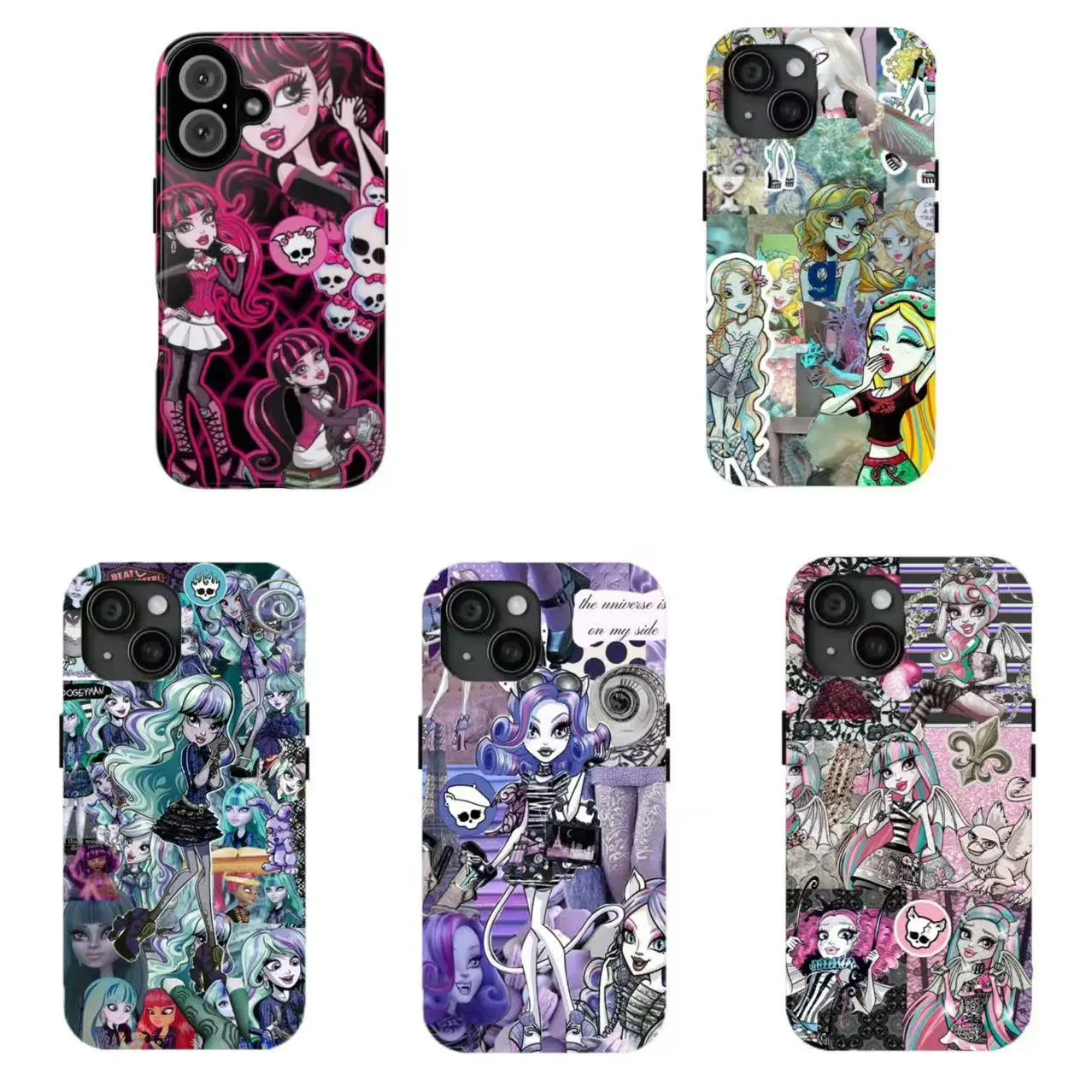 Colorful M0n3ter High Cartoon Character.Tough phone case,for iPhone 16/15/14/13/12/11/17 ProMax Plus for Samsung phones, suitable for both men and women, an excellent choice for Halloween, Christmas and Thanksgiving.