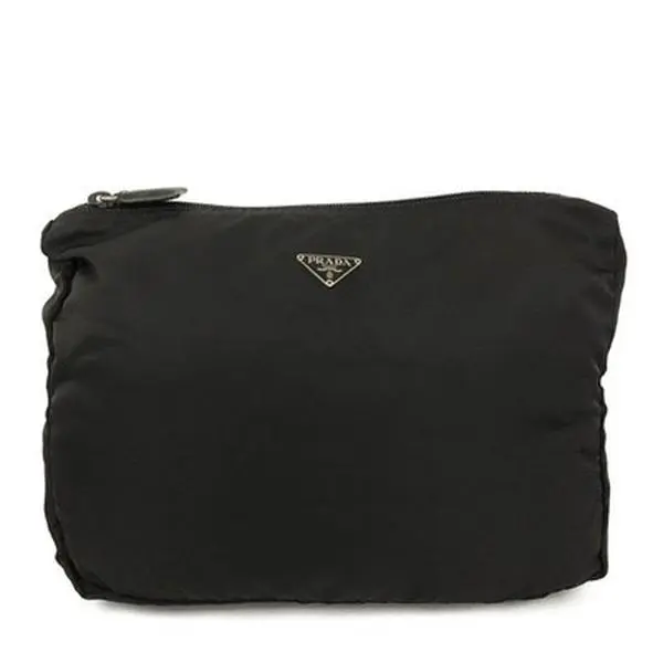 Pre-owned PRADA other other Logo Plate Nylon Cosmetic Pouch Bag Black/3CF1590 12486607409/929237