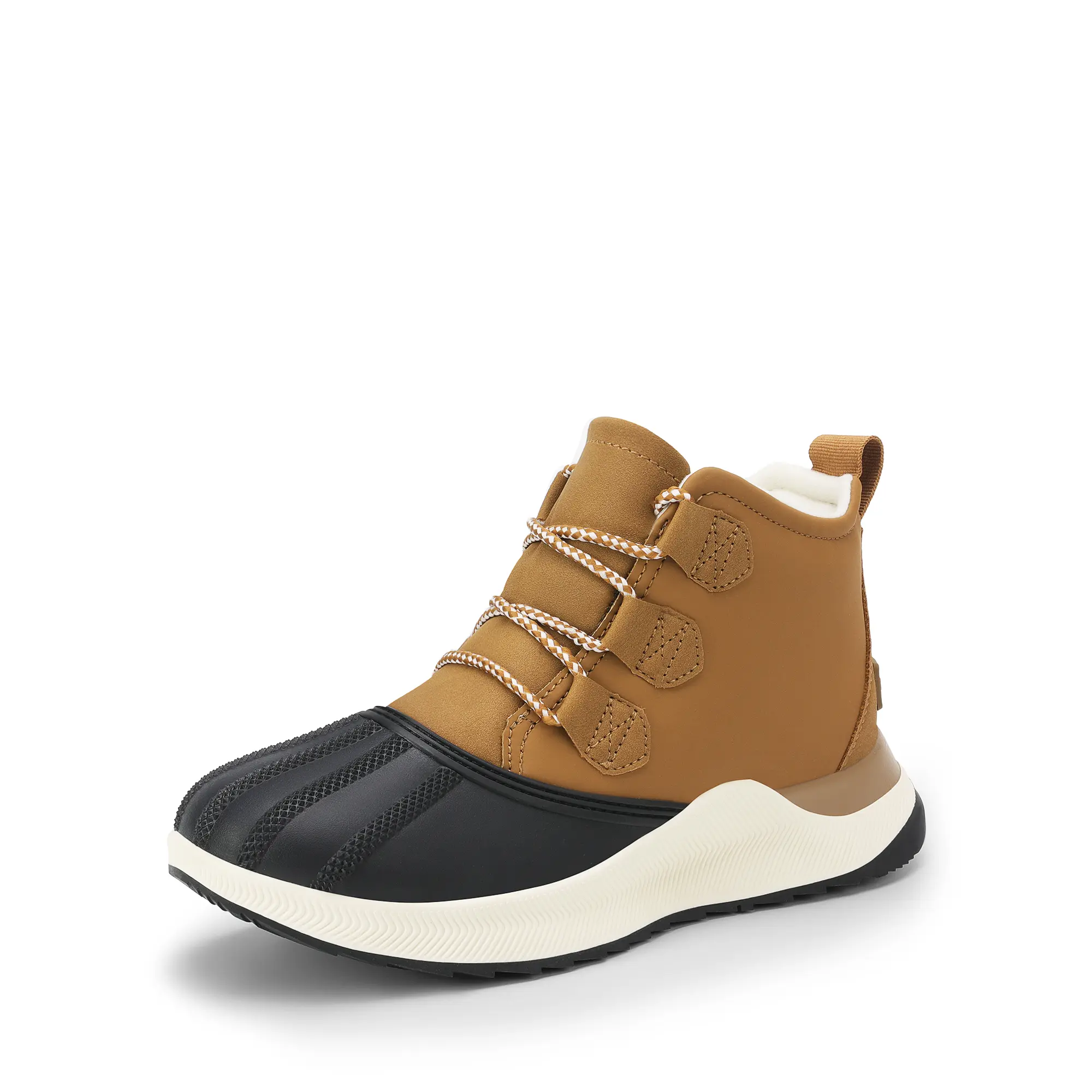 Dream Pairs Women's Waterproof Vegan Leather Lace-Up Winter Sneaker-Booties - Walking Shoes with Warm Faux-Fur Lining, Anti-Slip EVA Sole, Laces, Street-Style Design for Outdoors Use, Alternative Style