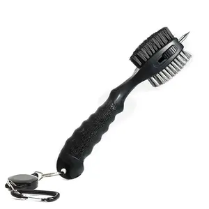 Golf Club Cleaning Brush with Retractable Extension Line & Keychain, 1 Count Lightweight Groove Cleaning Tool for Iron and Wood Club, Golf Accessories