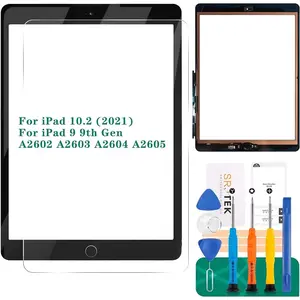 for iPad 9th Gen Generation Touch Screen for iPad 9 A2602 Screen Replacement for iPad 10.2 2021 Digitizer A2603 A2604 A2605 Glass Sensor Panel (with Home Button) (Black)
