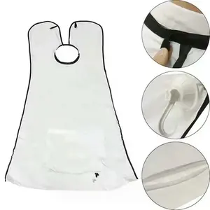 Nylon Beard Shaving Apron Cape Bib, 120x80cm Waterproof Home Care Haircare Tool with Suction Cups for Mirror Fastening, Foldable for Easy Beard and Mustache Hair Removal Cleanup