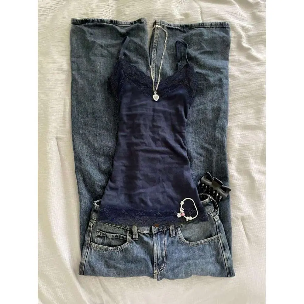 Lace Patchwork Fitted Women Camisole
