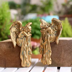 Classic Copper Color Resin Angel Frame Decor, Unique Angel Design, Awakening Angel Wings, Vintage Wall Decoration, Vintage Home Decor, Easy Installation, Suitable for Table Corners, Figurine
