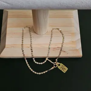 14k gold tri color baby necklace 12 inch