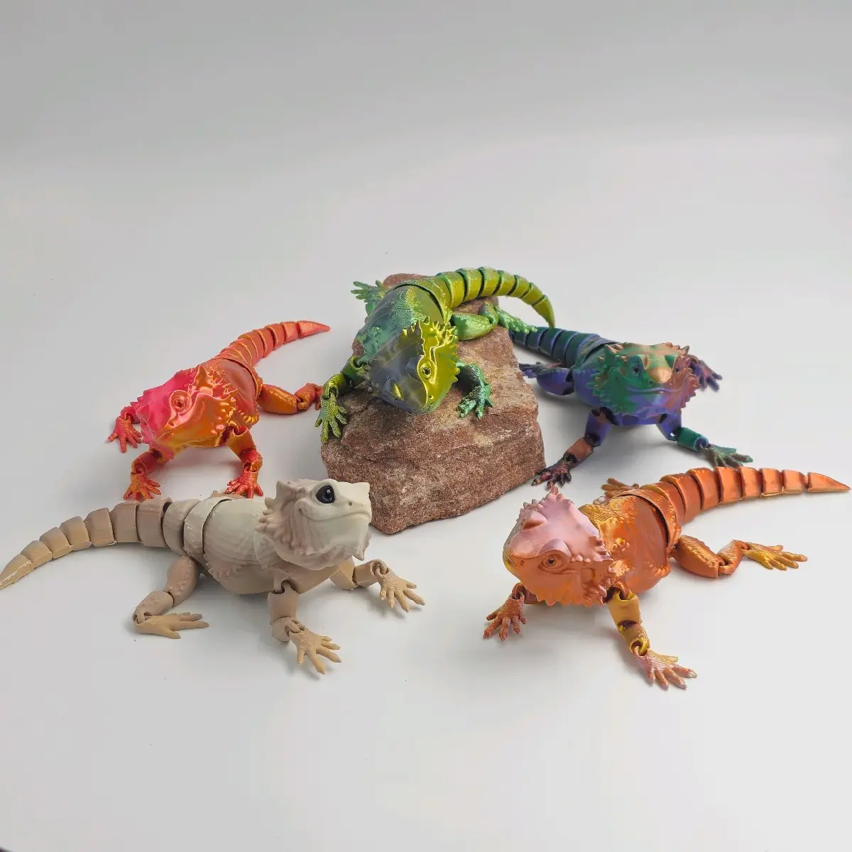 3D Printed Bearded Dragon Figurine Statue  Nature Ornaments Decoration