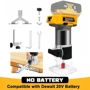 Cordless Compact Router Dewalt 20V Battery, 6-Speed Adjustable, 800W -30,000 RPM Brushless Motor, Hand Tool, 15 1/4 Inch, for DlY and Crafting (No Battery)